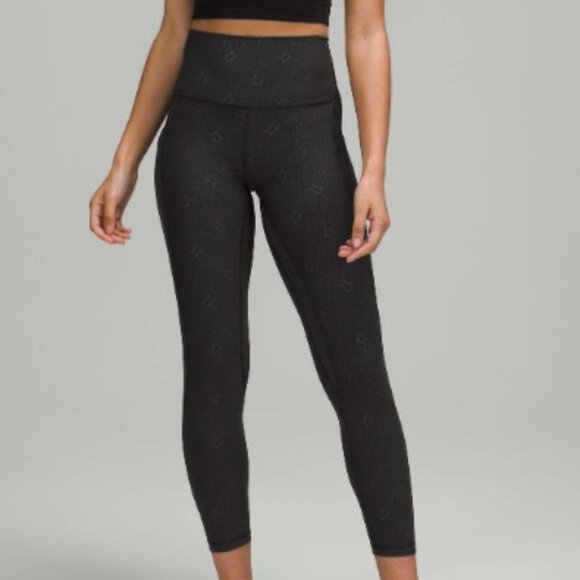 NWT- Lululemon Align High-Rise Pant  25"- Size 2 - Yogo Embossed Black - Picture 1 of 3